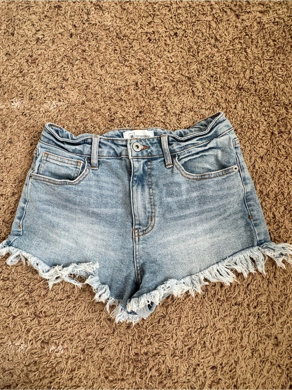 RE Generation by Celebrity Pink Light Blue Denim Shorts Size 5/27